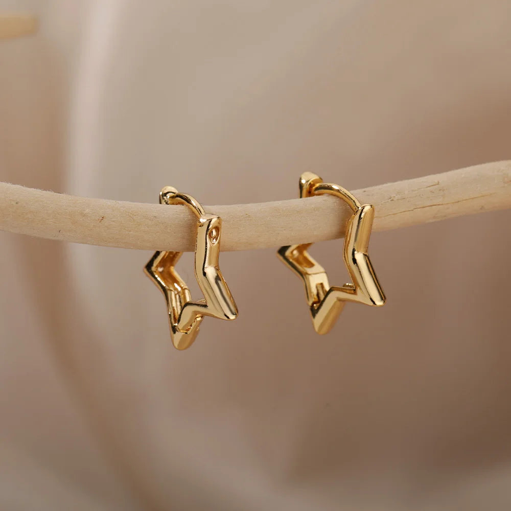 Minimalist Star Hoop Earrings for Everyday Elegance-4