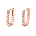 925 Sterling Silver Crystal Fashion Hoop Earrings-5