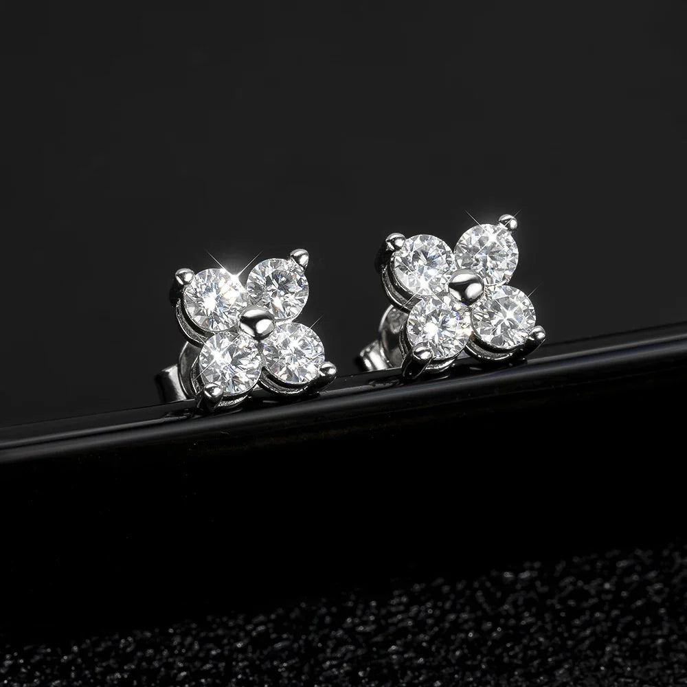 VVS1 D Round Moissanite Stud Earrings for Women-3