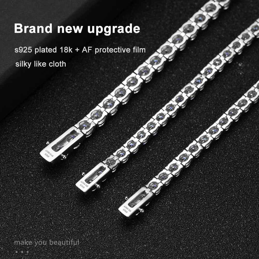 S925 Sterling Silver Moissanite Tennis Bracelet-2