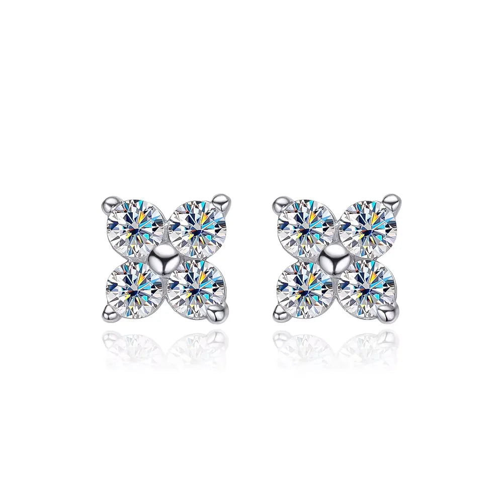 VVS1 D Round Moissanite Stud Earrings for Women-6