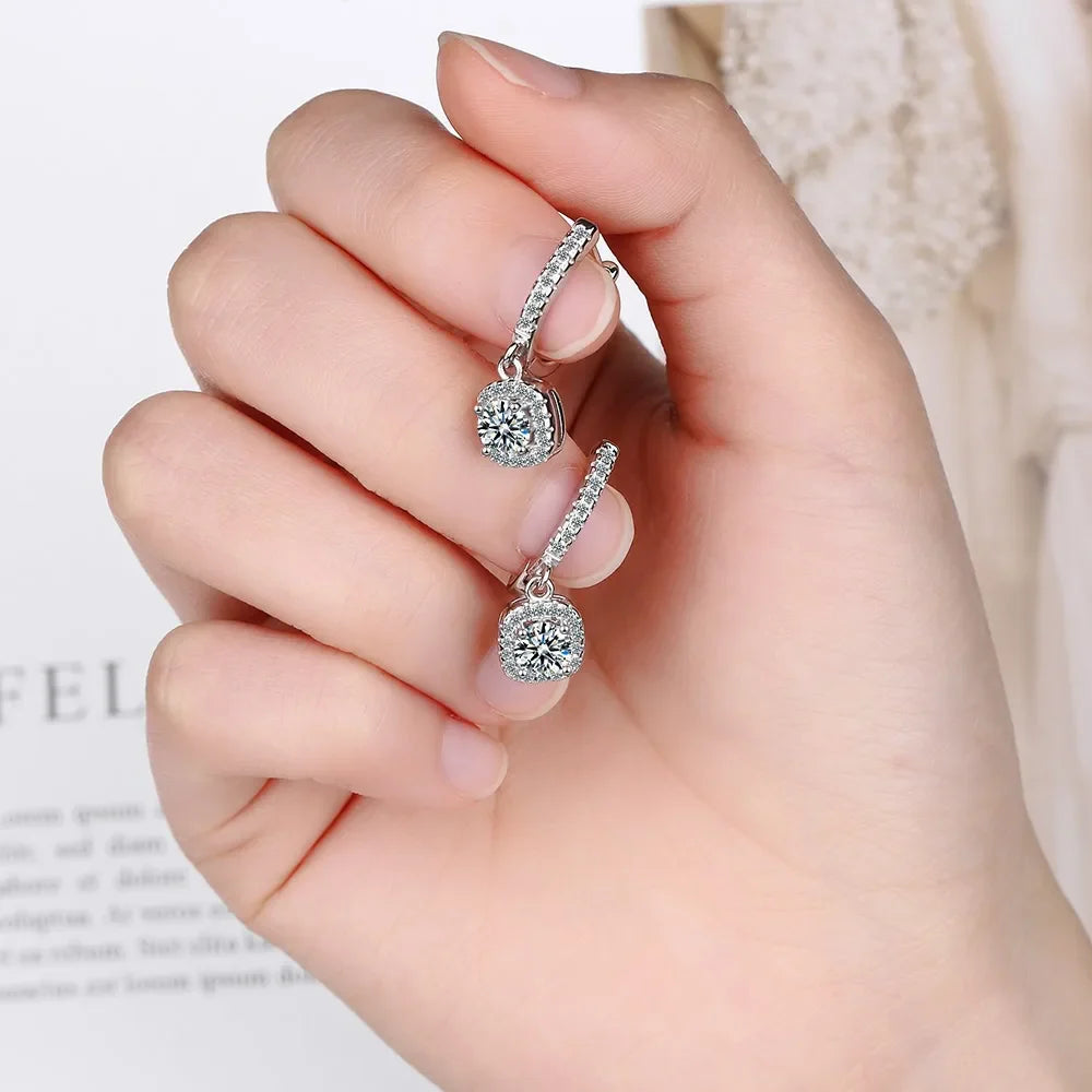 2CT Moissanite Huggie Hoop Earring-4