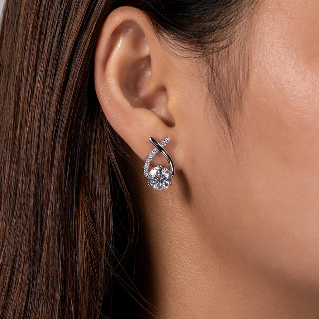 4 CTTW D Color Moissanite Stud Earrings-4
