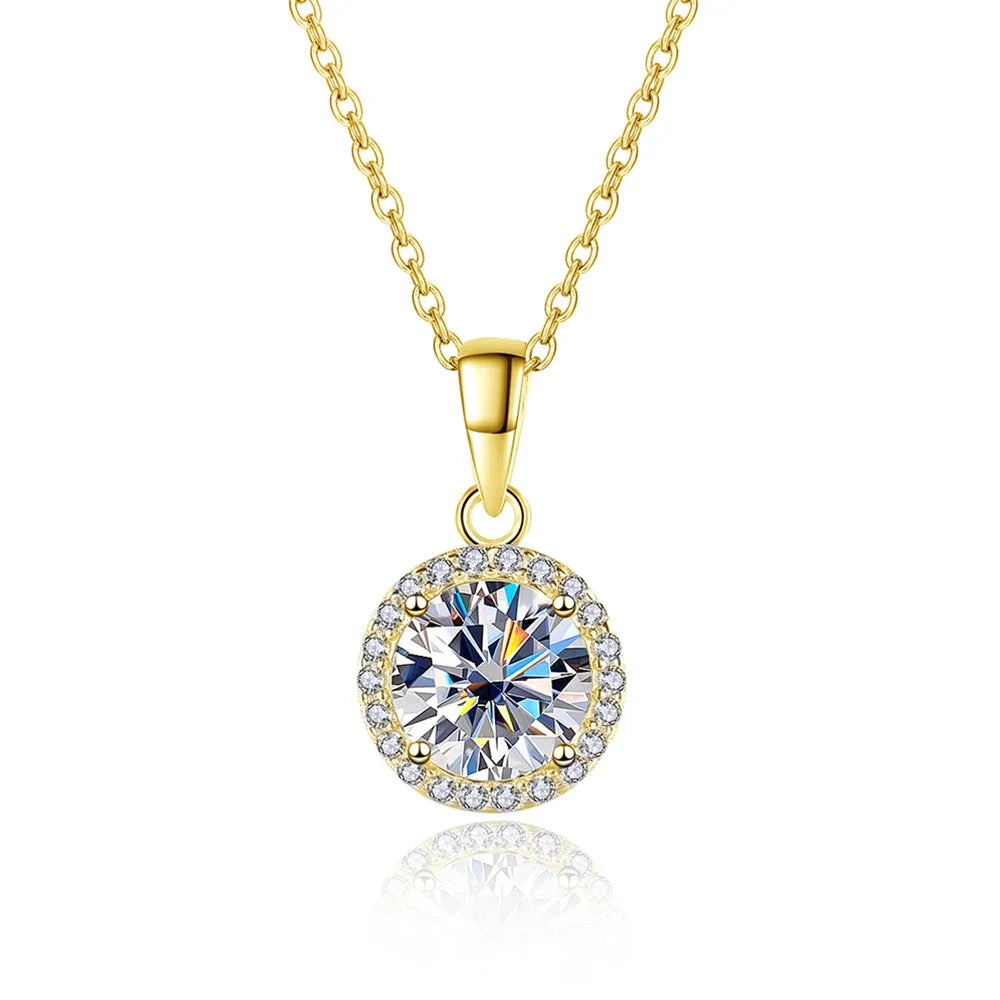 1CT Moissanite Diamond Pendant Necklace for Women-4