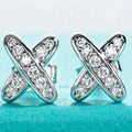 VVS1 D Color Moissanite Cross Stud Earrings-0