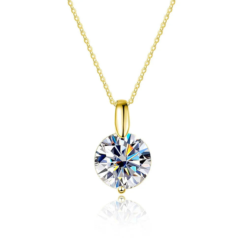 VVS1 D Round Cut Moissanite Pendant Necklace for Women-6