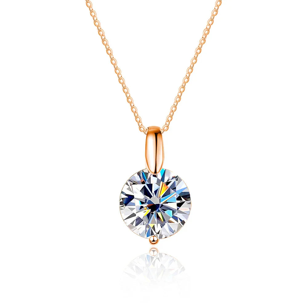 VVS1 D Round Cut Moissanite Pendant Necklace for Women-5