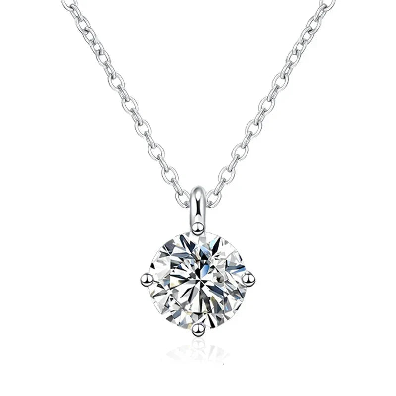 VVS1 D Moissanite Diamond Pendant Necklace for Women-0