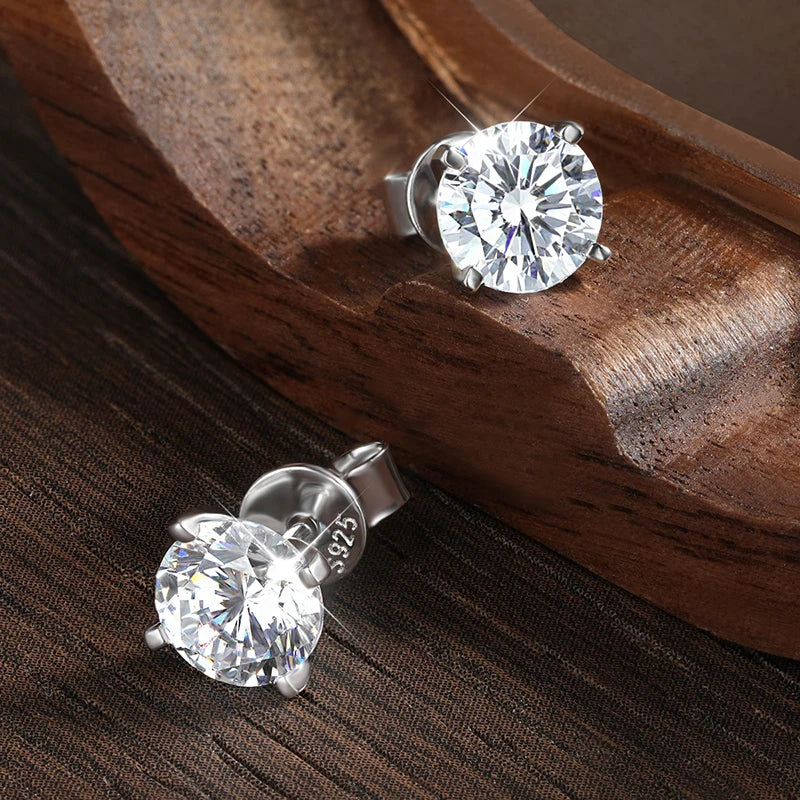 925 Sterling Silver Moissanite Stud Earrings for Women-3