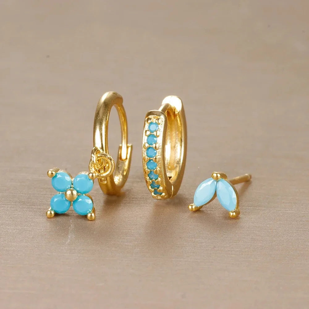 3PCS Flower Drop and Dangle Earring