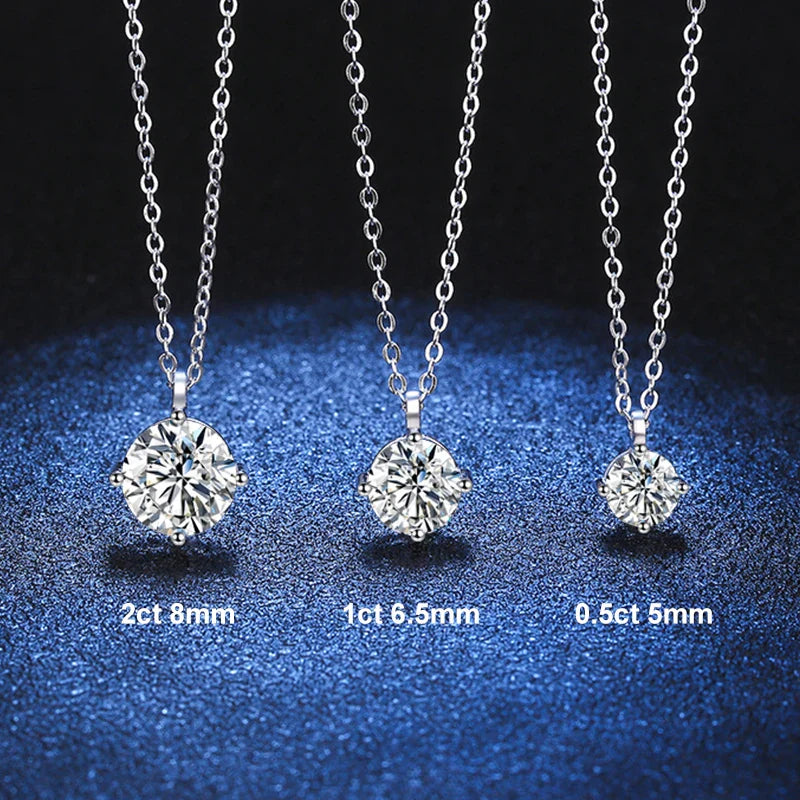 VVS1 D Moissanite Diamond Pendant Necklace for Women-2
