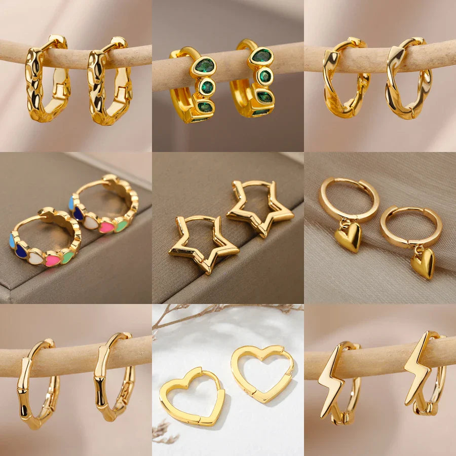 Minimalist Star Hoop Earrings for Everyday Elegance-0