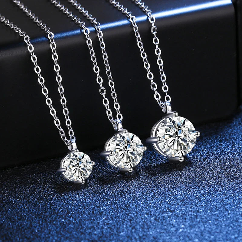 VVS1 D Moissanite Diamond Pendant Necklace for Women-4