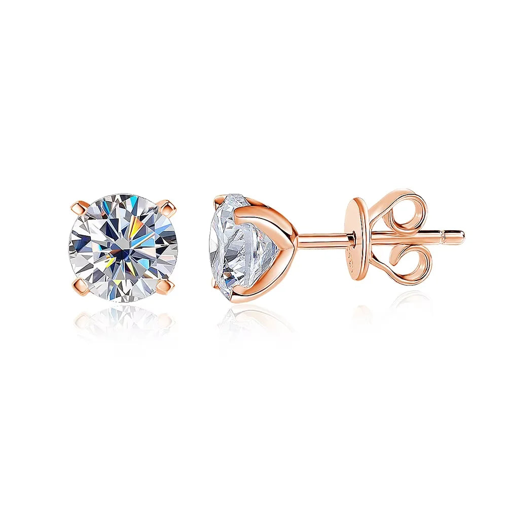 925 Sterling Silver Moissanite Stud Earrings for Women-7