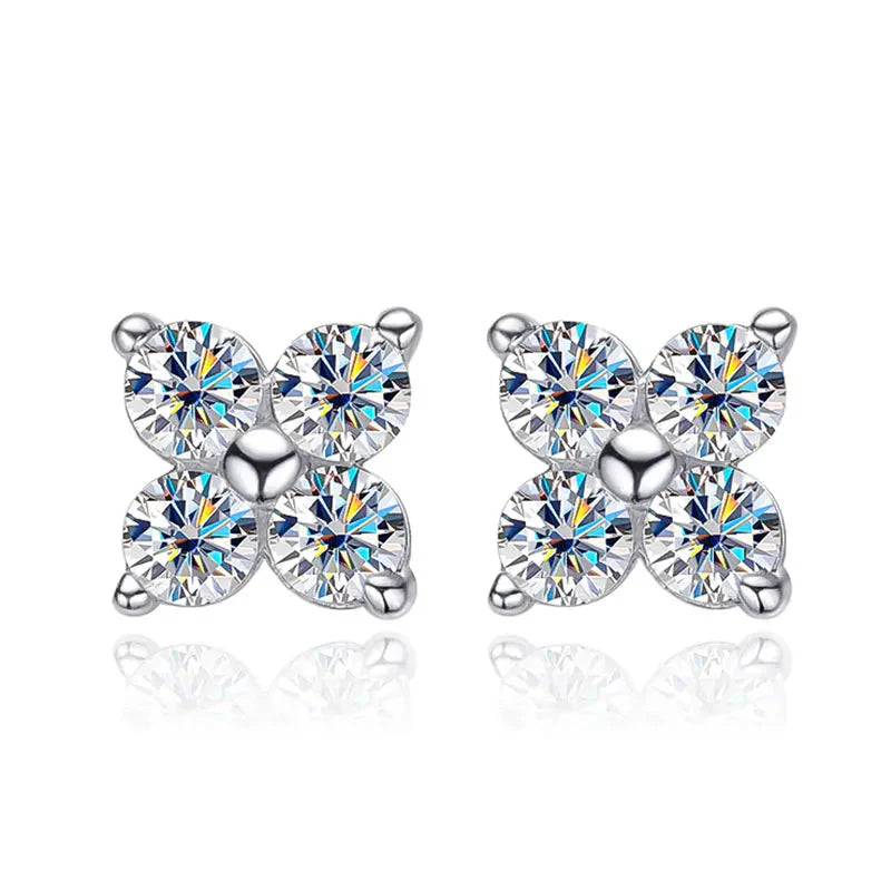 VVS1 D Round Moissanite Stud Earrings for Women-0