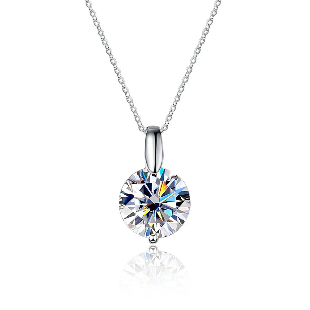 VVS1 D Round Cut Moissanite Pendant Necklace for Women-0