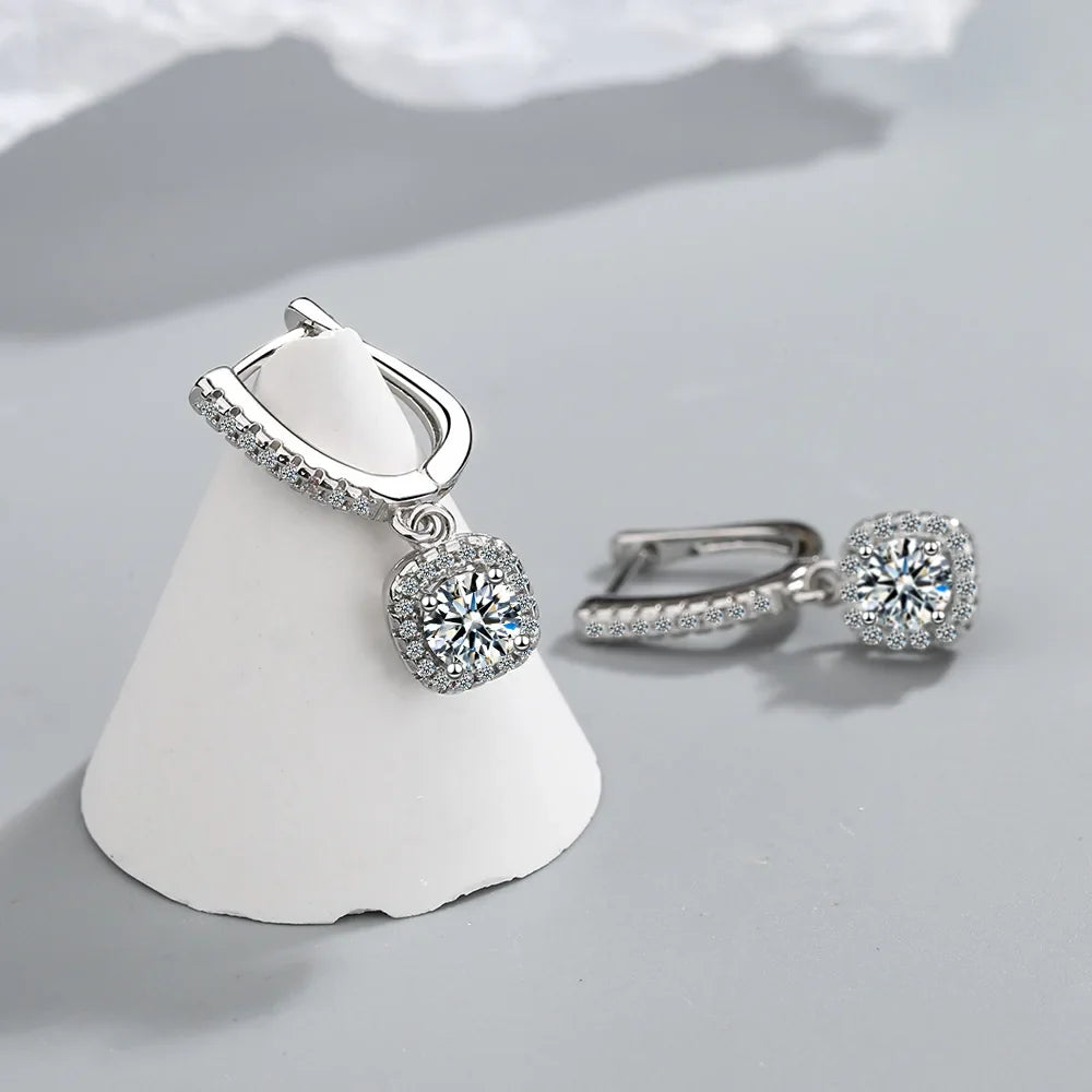 2CT Moissanite Huggie Hoop Earring-3