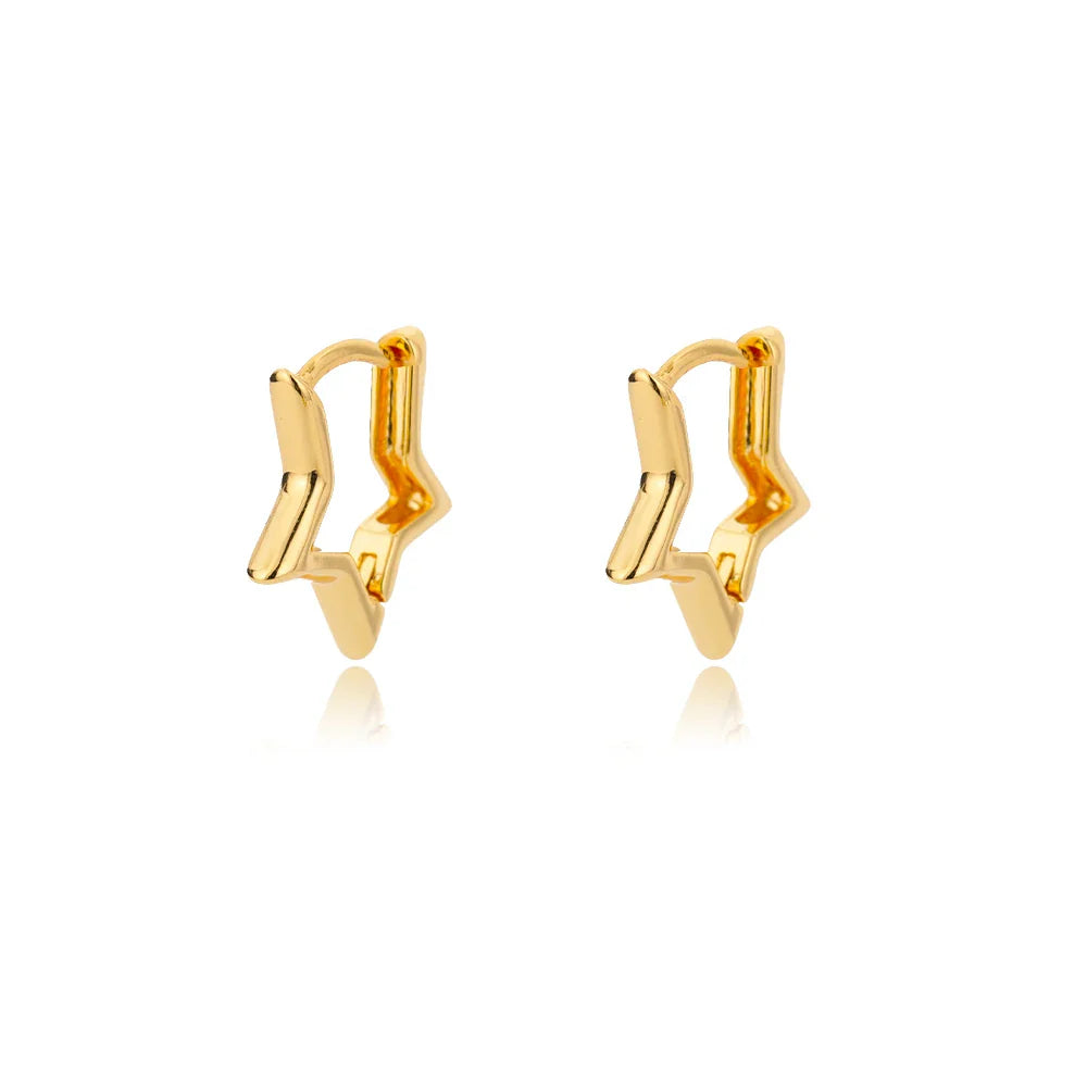 Minimalist Star Hoop Earrings for Everyday Elegance-11