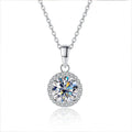 1CT Moissanite Diamond Pendant Necklace for Women-0