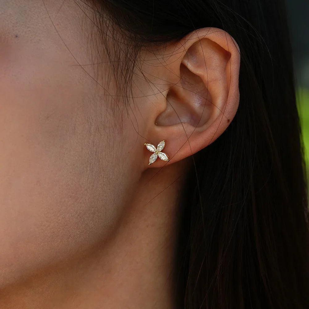 VVS1 D Round Moissanite Stud Earrings for Women-5