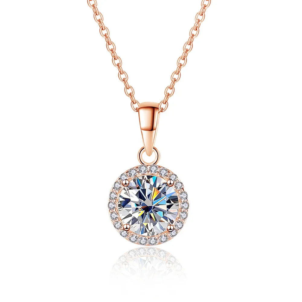 1CT Moissanite Diamond Pendant Necklace for Women-5