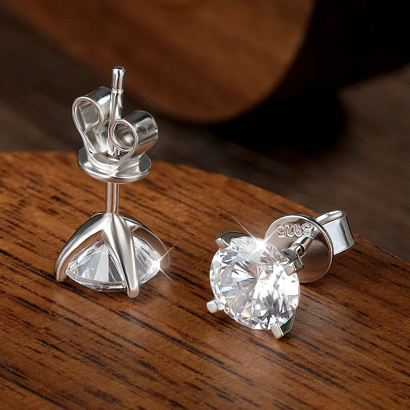 925 Sterling Silver Moissanite Stud Earrings for Women-2