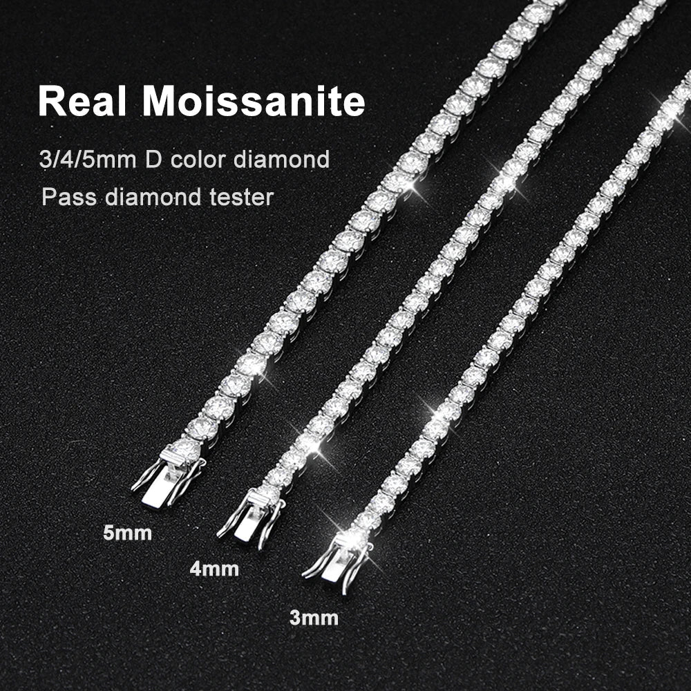 S925 Sterling Silver Moissanite Tennis Bracelet-1