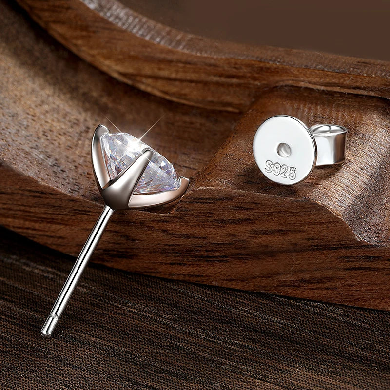 925 Sterling Silver Moissanite Stud Earrings for Women-4
