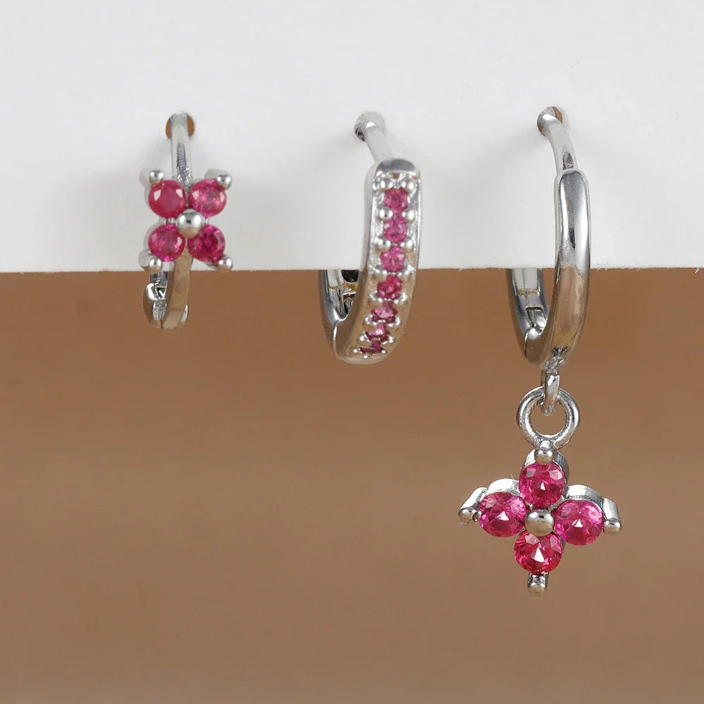 3PCS Flower Drop and Dangle Earring