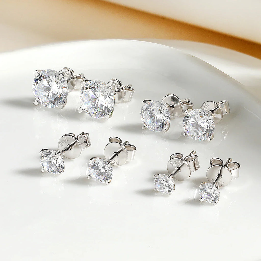 925 Sterling Silver Moissanite Stud Earrings for Women-1