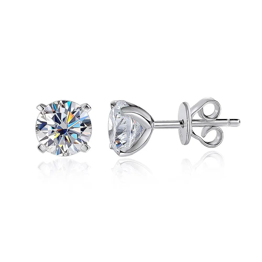 925 Sterling Silver Moissanite Stud Earrings for Women-5